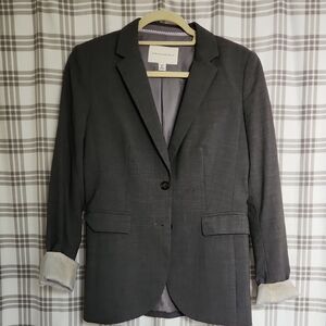 Banana Republic Wool Tweed Blazer w/Stretch Grey Fully Lined. 6 T